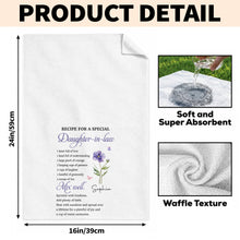 Load image into Gallery viewer, Personalized Kitchen Towel Custom Birth Month Flower Gift for Daughter-in-Law
