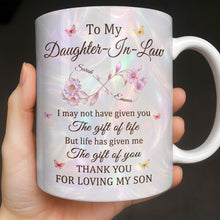 Load image into Gallery viewer, Personalized Infinity Flower Coffee Mug Custom Gift for Daughter-In-Law