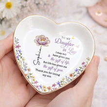 Load image into Gallery viewer, Personalized Heart Jewelry Dish Custom Name Gift for Daughter-in-Law