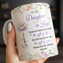 Load image into Gallery viewer, Personalized Coffee Mug Custom Floral Gift for Daughter-in-Law
