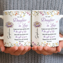 Load image into Gallery viewer, Personalized Coffee Mug Custom Floral Gift for Daughter-in-Law