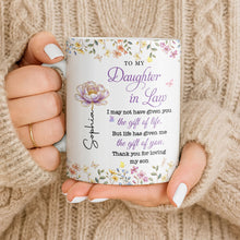 Load image into Gallery viewer, Personalized Coffee Mug Custom Floral Gift for Daughter-in-Law