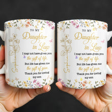Load image into Gallery viewer, Personalized Floral Coffee Mug Custom Gift for Daughter-in-Law