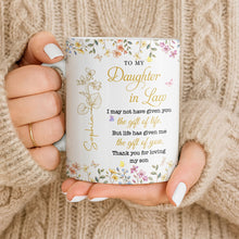 Load image into Gallery viewer, Personalized Floral Coffee Mug Custom Gift for Daughter-in-Law