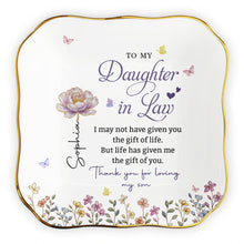 Load image into Gallery viewer, Personalized Lace Jewelry Dish Custom Gift for Daughter-in-Law