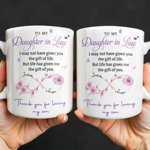 Load image into Gallery viewer, Personalized Custom Coffee Mug with Birth Month Flowers Gift for Daughter-in-Law
