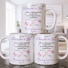Load image into Gallery viewer, Personalized Custom Coffee Mug with Birth Month Flowers Gift for Daughter-in-Law