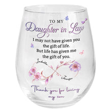Load image into Gallery viewer, Personalized Stemless Wine Glass Custom Name Gift for Daughter-in-Law