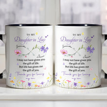 Load image into Gallery viewer, Personalized Floral Accent Mug Custom Gift for Daughter in Law