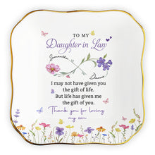 Load image into Gallery viewer, Personalized Lace Jewelry Dish for Daughter-in-Law Gift