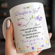 Load image into Gallery viewer, Personalized Coffee Mug Custom Flowers Gift for Daughter-in-Law