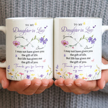 Load image into Gallery viewer, Personalized Coffee Mug Custom Flowers Gift for Daughter-in-Law