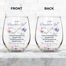Load image into Gallery viewer, Personalized Stemless Wine Glass Custom Gift for Daughter-in-Law