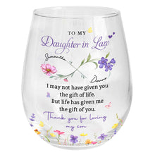 Load image into Gallery viewer, Personalized Stemless Wine Glass Custom Gift for Daughter-in-Law