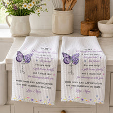Load image into Gallery viewer, Personalized Floral Kitchen Towel Gift for Daughter-in-Law