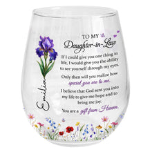 Load image into Gallery viewer, Personalized Wine Glass Custom Name Gift for Daughter-In-Law