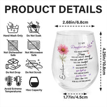Load image into Gallery viewer, Personalized Stemless Wine Glass Birth Month Flower Gift for Daughter-in-Law