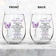 Load image into Gallery viewer, Personalized Stemless Wine Glass Custom Name Gift for Daughter-in-Law