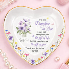 Load image into Gallery viewer, Personalized Heart-Shaped Jewelry Dish Custom Name Gift for Daughter-in-Law