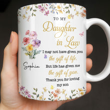 Load image into Gallery viewer, Personalized Floral Coffee Mug Gift for Daughter-in-Law