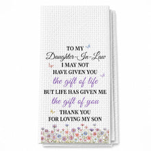 Load image into Gallery viewer, Personalized Kitchen Towel Gift for Daughter-in-Law with Flowers