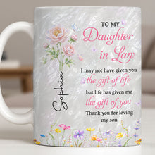 Load image into Gallery viewer, Personalized Flower Pearl Mug Custom Gift for Daughter-in-Law