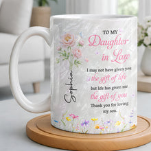 Load image into Gallery viewer, Personalized Flower Pearl Mug Custom Gift for Daughter-in-Law