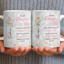 Load image into Gallery viewer, Personalized Flower Pearl Mug Custom Gift for Daughter-in-Law