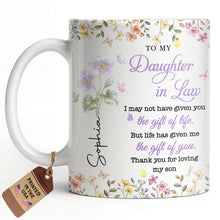Load image into Gallery viewer, Personalized Floral Coffee Mug Gift for Daughter-in-Law