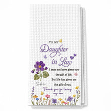 Load image into Gallery viewer, Personalized Kitchen Towel Gift for Daughter-in-Law with Flowers