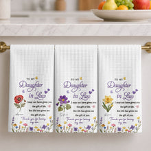 Load image into Gallery viewer, Personalized Kitchen Towel Gift for Daughter-in-Law with Flowers