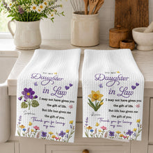 Load image into Gallery viewer, Personalized Kitchen Towel Gift for Daughter-in-Law with Flowers