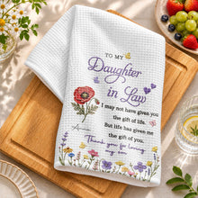 Load image into Gallery viewer, Personalized Kitchen Towel Gift for Daughter-in-Law with Flowers