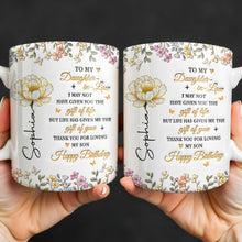 Load image into Gallery viewer, Personalized Coffee Mug Custom Floral Design Gift for Daughter-in-Law