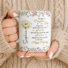 Load image into Gallery viewer, Personalized Coffee Mug Custom Floral Design Gift for Daughter-in-Law