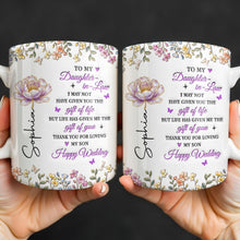 Load image into Gallery viewer, Personalized Floral Coffee Mug Custom Gift for Daughter-in-Law
