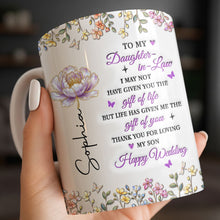 Load image into Gallery viewer, Personalized Floral Coffee Mug Custom Gift for Daughter-in-Law