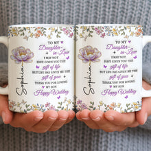 Load image into Gallery viewer, Personalized Floral Coffee Mug Custom Gift for Daughter-in-Law