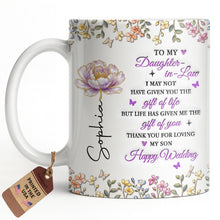 Load image into Gallery viewer, Personalized Floral Coffee Mug Custom Gift for Daughter-in-Law