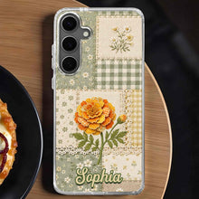 Load image into Gallery viewer, Personalized Clear Phone Case Floral Design Custom Name Gift for Her