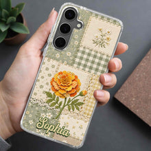 Load image into Gallery viewer, Personalized Clear Phone Case Floral Design Custom Name Gift for Her