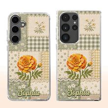 Load image into Gallery viewer, Personalized Clear Phone Case Floral Design Custom Name Gift for Her