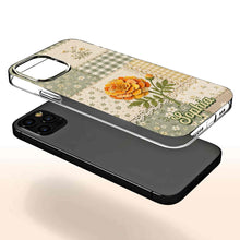 Load image into Gallery viewer, Personalized Clear Phone Case Floral Design Custom Name Gift for Her