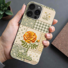 Load image into Gallery viewer, Personalized Clear Phone Case Floral Design Custom Name Gift for Her