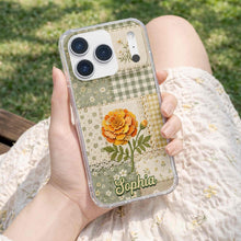 Load image into Gallery viewer, Personalized Clear Phone Case Floral Design Custom Name Gift for Her