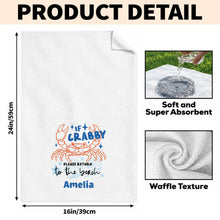 Load image into Gallery viewer, Personalized Kitchen Towel Custom Crab Design Gift for Beach Lovers