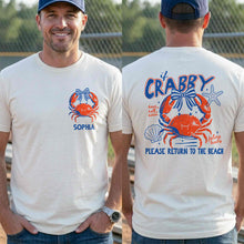 Load image into Gallery viewer, Personalized Beach T-Shirt Custom Name Crabby Design for Girls