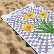 Load image into Gallery viewer, Personalized Beach Towel Custom Name Birth Month Flowers Gift for Mom