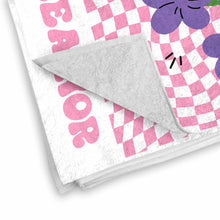 Load image into Gallery viewer, Personalized Beach Towel Custom Name Birth Month Flowers Gift for Mom