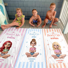 Load image into Gallery viewer, Personalized Beach Towel Custom Name Summer Gift for Girls